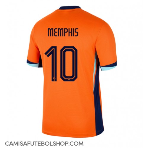 Camisa de time de futebol Holanda Memphis Depay #10 Replicas 1º Equipamento Europeu 2024 Manga Curta